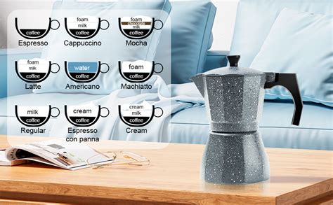 Vinekraft Moka Pot 6 Cup300ml Italian Coffee Maker Aluminium