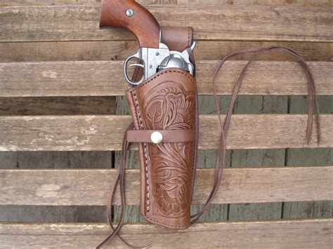 Western Gun Holster 22 Cal Brown Right Hand Single Action