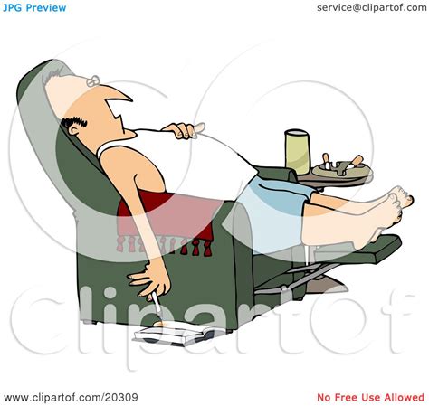 Clipart Illustration Of A Lazy White Man In A Tank Top And