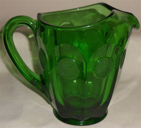 Fostoria Coin Glass Pattern Emerald Green 32 Oz Pitcher Madein Usa Ebay
