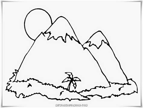 10 Cara Mewarnai Gambar Pemandangan Gunung Untuk Pemula Ayo Mewarnai
