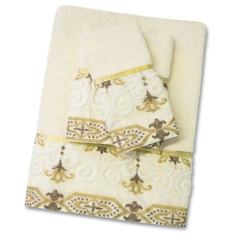 Popular Bath Savoy Bathroom 3 Piece Towel Set Goldivory