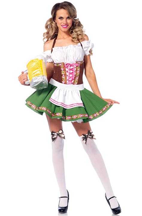 S 3xl Women German Beer Costume Halloween Oktoberfest Beer Maid Fancy Dress Greenuniform Green