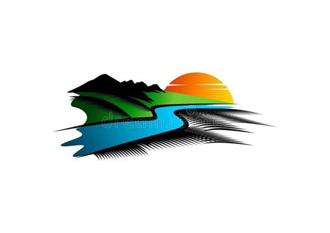 Landscape Logo River Symbol Mountain Illustration Nature Parkland