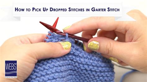 How To Pick Up Dropped Stitches In Garter Stitch Youtube