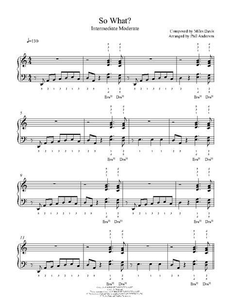 So What By Miles Davis Sheet Music And Lesson Intermediate Level