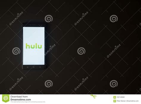 Hulu Logo On Smartphone Screen On Black Background Editorial Image