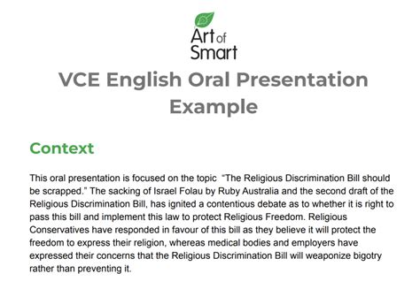How To Ace Your Vce English Oral Presentation