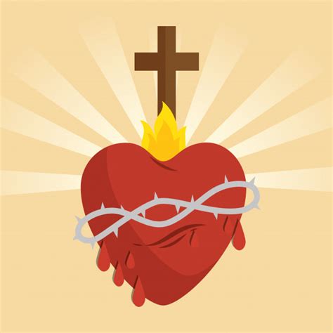 Icono Sagrado Corazón De Jesús Vector Gratis Corazon De Jesus