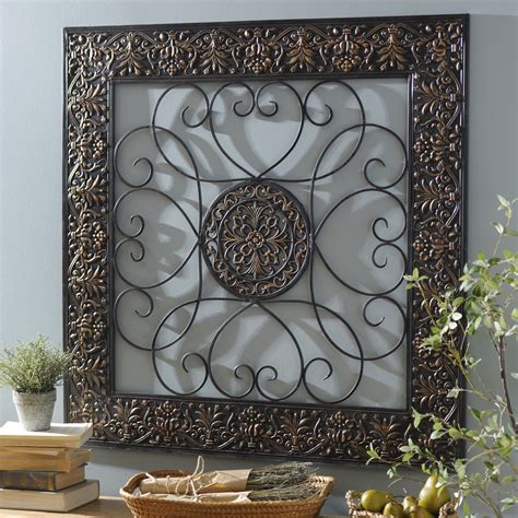 Bronze Embossed Medallion Metal Wall Plaque Iron Wall Decor Wrought