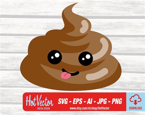 Digital Download Png Ai  Funny Poop Emoji Free Commercial Use Eps