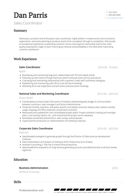 Create resume with our flexi resume builder increase your chances of being. Sales - Resume Samples and Templates | VisualCV