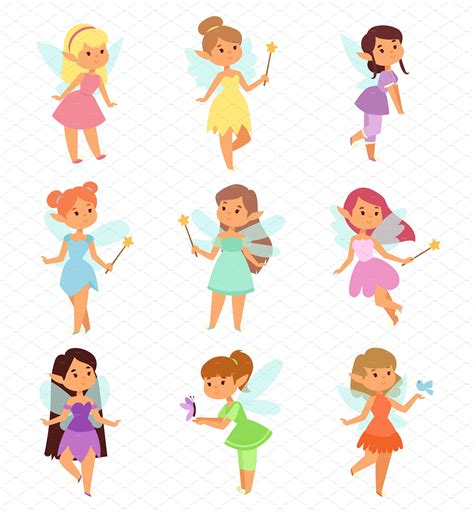 Princesses Fairy Vector Fairy Cartoon Princess Illustration Vector
