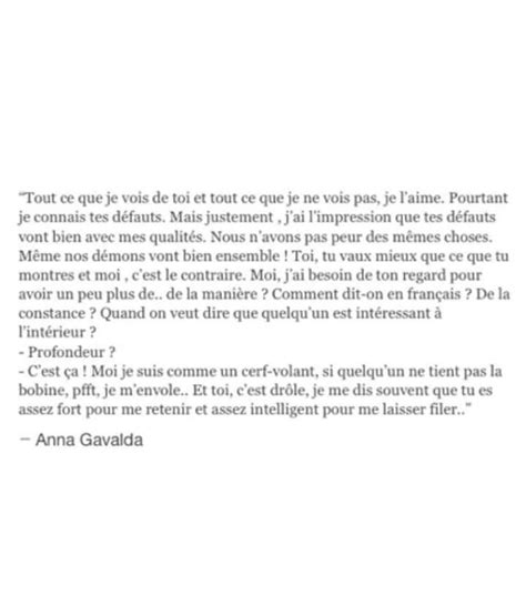 anna gavalda cerf volant extrait de je l aimais words quotes love quotes inspirational