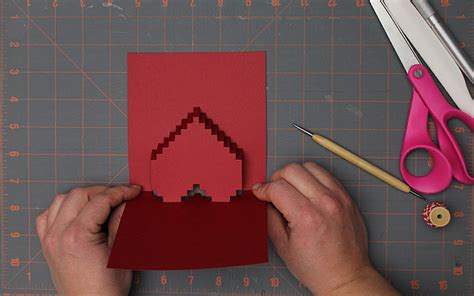 3d Heart Valentines Card Free Template