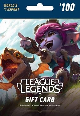 Now go to lol and redeem the gift card code to get free. League of Legends $100 Gift Card - 15000 Riot Points NA ...