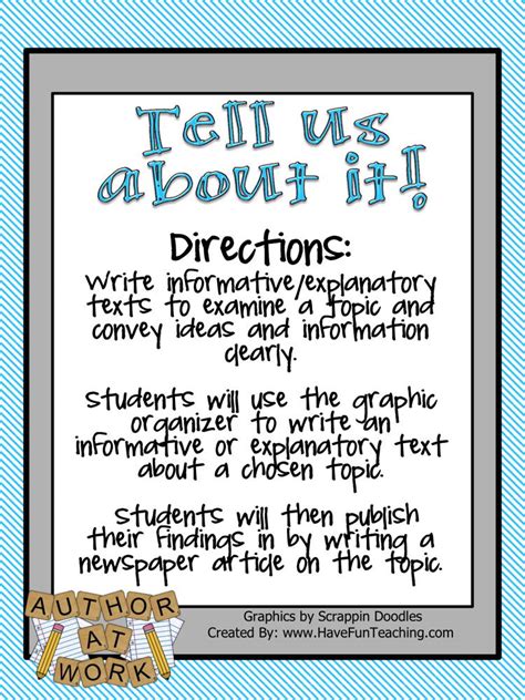 Tell Us About It Expository Writing Activity • Have Fun Teaching