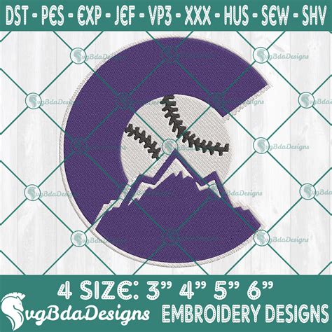 Colorado Rockies Baseball Embroidery Designs Mlb Logo Embroidered