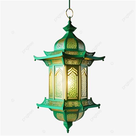 Diseño De Linterna Dorada Verde Png Dibujos Colgante Musulmán De Color