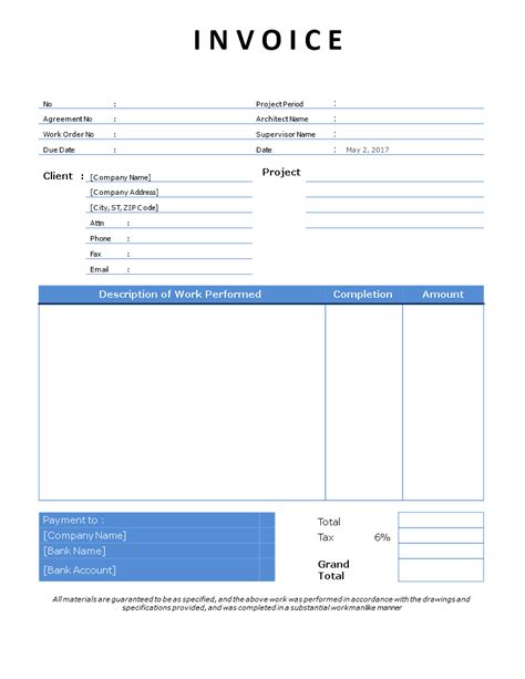 Free Contractor Invoice Template Printable Templates