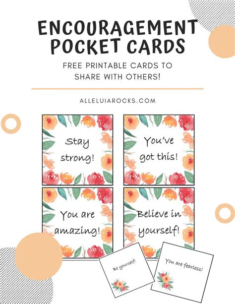 Get A Set Of Free Printable Encouragement Pocket Cards Click The Image