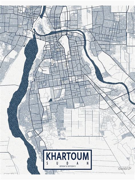 Khartoum City Map Of Sudan Coastal Poster By Demap In 2022 City Map Coastal Urban Street Art
