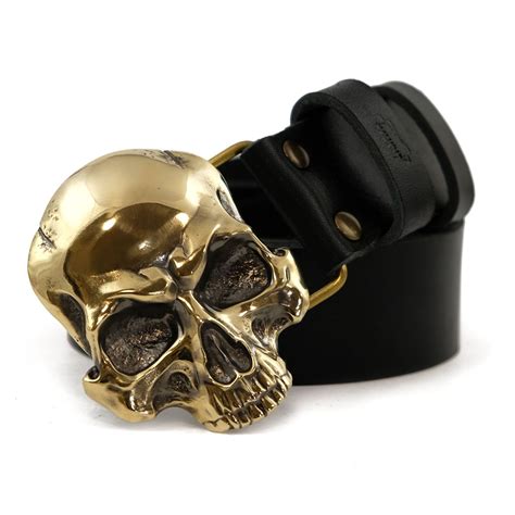 Leather Belt With Solid Buckle Skull Human Skull Belt Buckle Etsy Skull Belt Buckle Belt