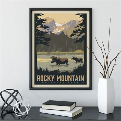 Rocky Mountain Park Travel Poster By Anderson Design Group Etsy