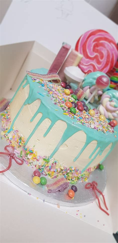 Candy Drip Cake In 2020 Drip Cakes Desserts Cake