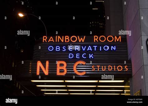 Nbc Rainbow Room Sign Stock Photo Alamy