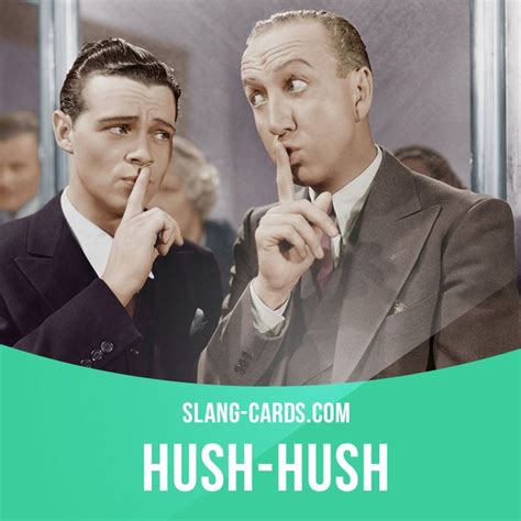 Hush Hush Means Very Secret Example The Operation Was So Hush Hush That Even The Commanding