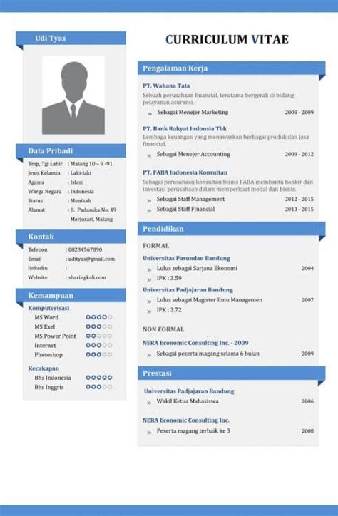 Contoh curriculum vitae (cv) yang menarik itu sebenarnya seperti apa, sih? Get Contoh Cv Bahasa Inggris Word Pics - Garut Flash