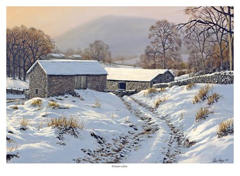 Winters Glow Lake District Snow Scene North South Gallery
