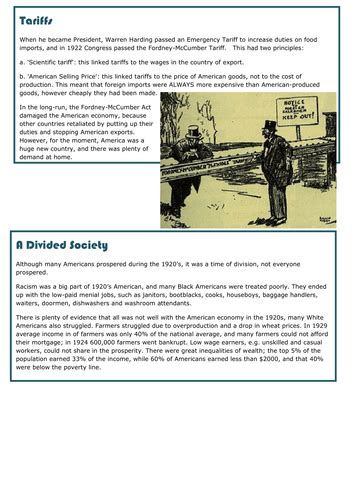 It may range from a very mild. Causes of the great depression AQA History B | Teaching Resources