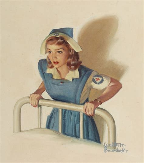 1940s Pin Up Girl American Red Cross Nurse Ww Ii Picture Poster Print