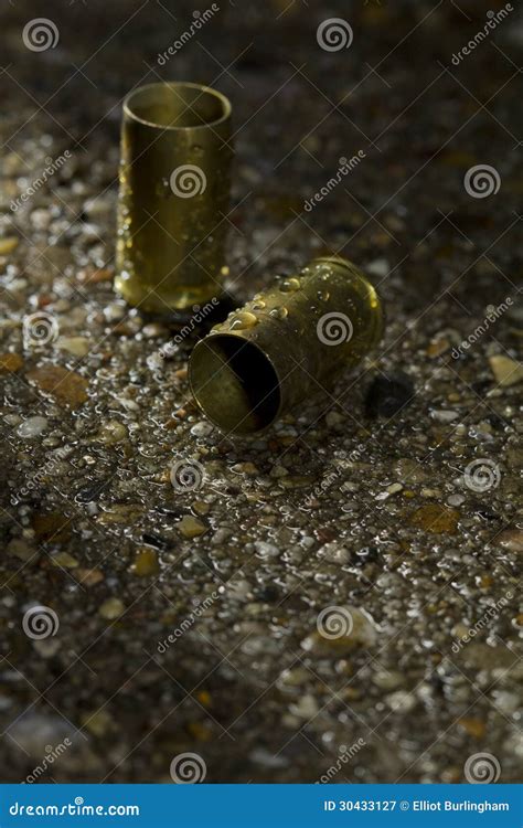 Bullets On The Ground On A Rainy Day Stock Image Image Of Lighting