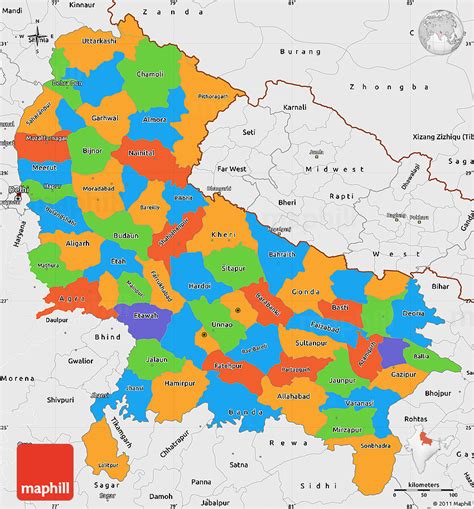 Up District Map Up Political Map Uttar Pradesh Political Map Images