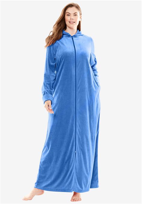 Hooded Velour Robe By Dreams And Co® Roamans