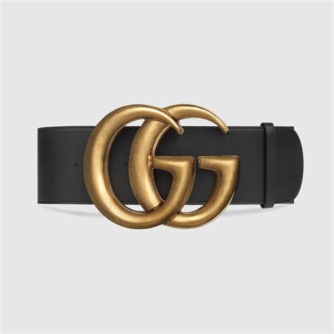 Wide Leather Belt With Double G Gucci Womens Belts 453265ap00t1000