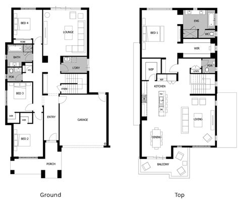 Two Storey Floor Plan Floorplans Click