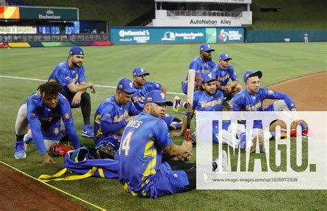 World Baseball Classic Venezuela Players Watch Their Teammates During Practice In Miami Florida On