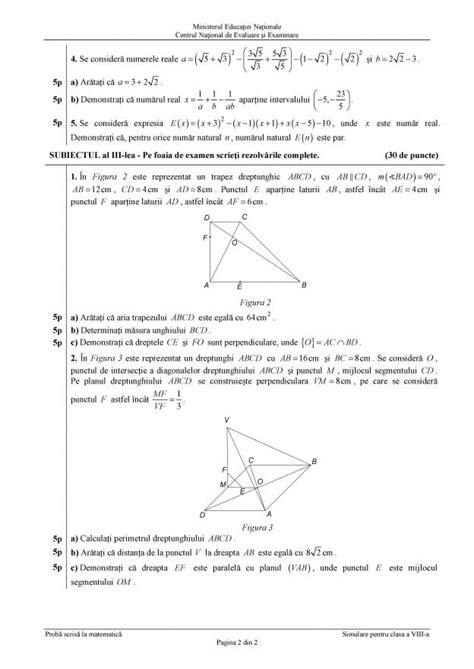 Tu, vitorule om de succes, vei primi aici sustinere si indrumare ghidata, pentru. Subiecte Simulare - Evaluare Nationala 2019 - proba la ...