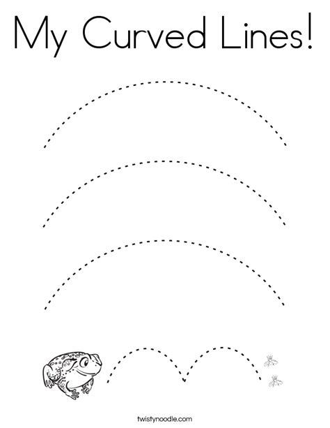 My Curved Lines Coloring Page Twisty Noodle Line Tracing Worksheets