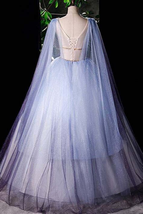 Gorgeous Blue Long Ball Gown With Shawl In 2022 Ball Gowns Evening