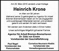 Traueranzeigen von Heinrich Krone | nordwest-trauer.de