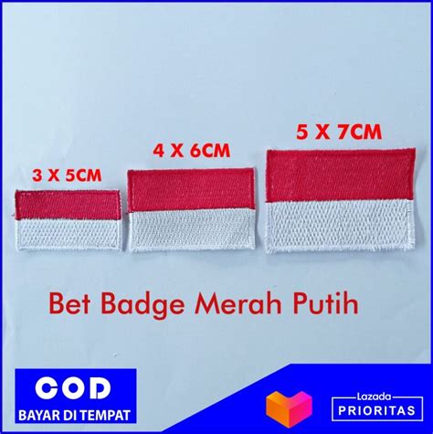 Bet Merah Putih Bordir Badge Bendera Lencana Emblem Bed Indonesia Baju Seragam Paskibra Upacara