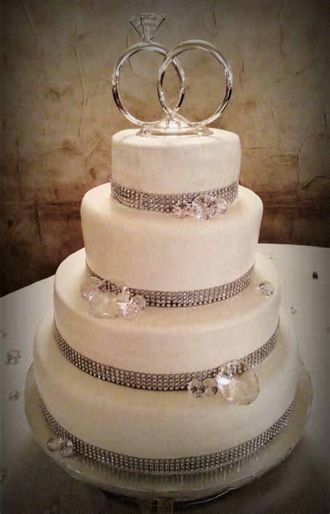 Orange cake with chocolate ganache. Simple Amp Chic Bling Themed Four 4 Tier Wedding Cake 14 ...