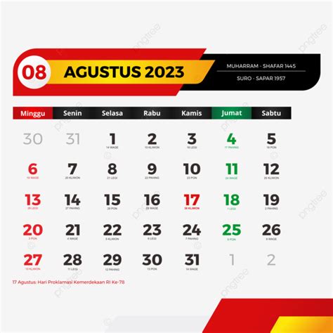 Kalender 2023 Agustus Lengkap Dengan Tanggal Merah Cuti Bersama Jawa