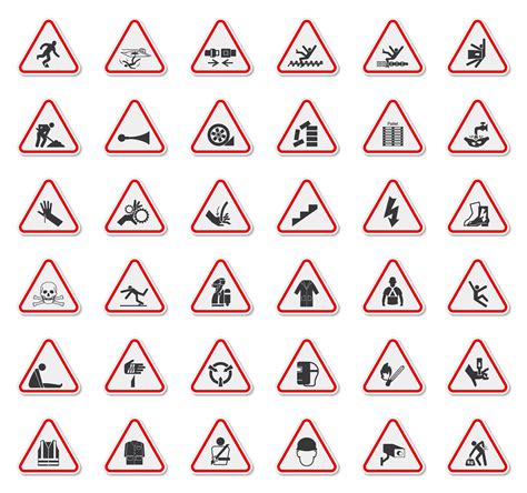 Warning Hazard Symbols Vector Art At Vecteezy