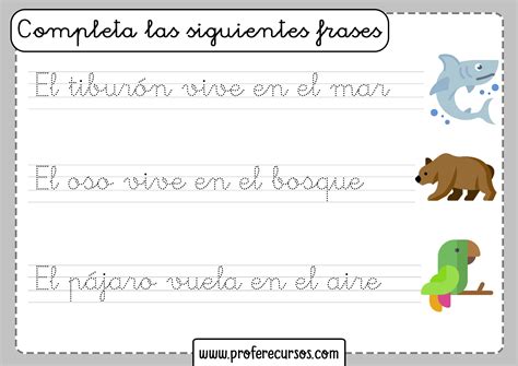 Fichas De Lectoescritura Completar Frases